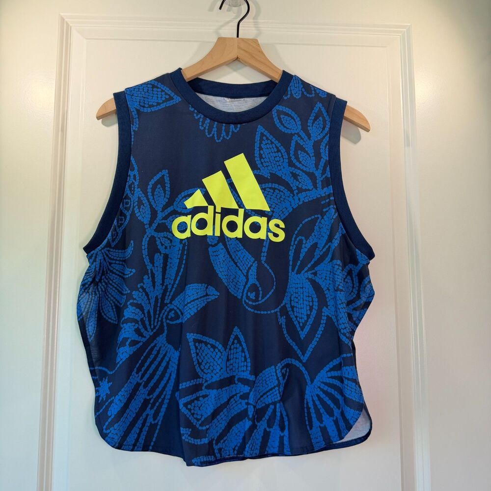 Adidas x FARM Rio AEROREADY Floral Tank Top Blue M/L